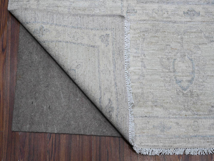 8'10" x 11'6" New Hand Knotted Grey Wool Rectangle Oriental Rug - MOA10288749