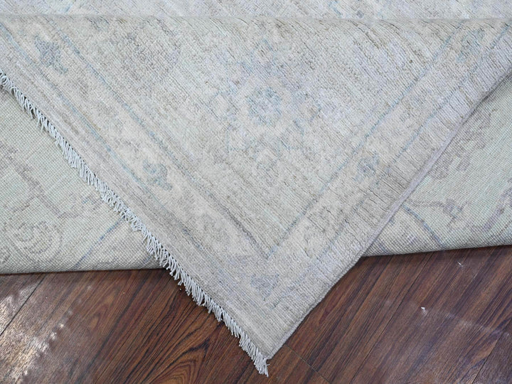 8'10" x 11'6" New Hand Knotted Grey Wool Rectangle Oriental Rug - MOA10288749
