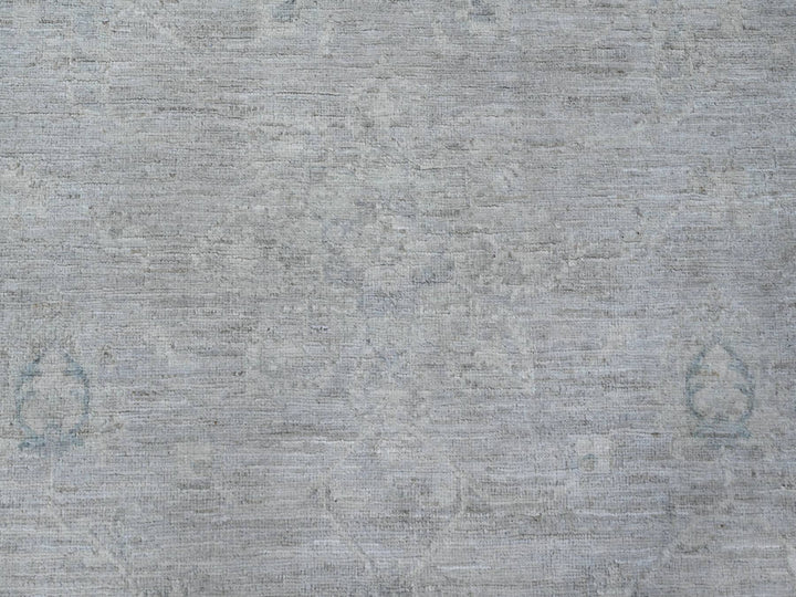 8'10" x 11'6" New Hand Knotted Grey Wool Rectangle Oriental Rug - MOA10288749