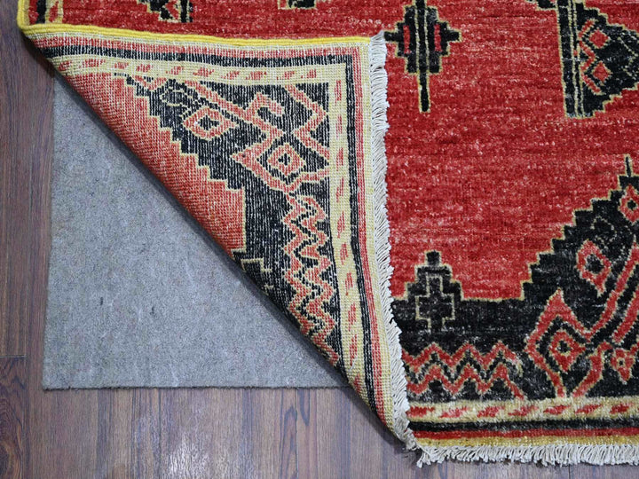 8'7" x 11'3" New Hand Knotted Red Wool Rectangle Oriental Rug - MOA10288750