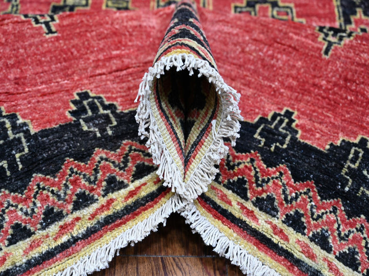 8'7" x 11'3" New Hand Knotted Red Wool Rectangle Oriental Rug - MOA10288750