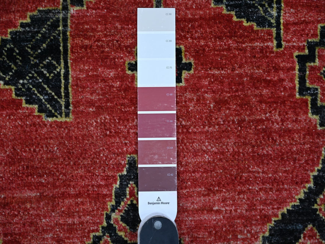 8'7" x 11'3" New Hand Knotted Red Wool Rectangle Oriental Rug - MOA10288750