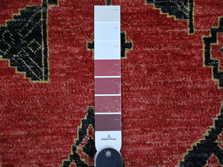 8'7" x 11'3" New Hand Knotted Red Wool Rectangle Oriental Rug - MOA10288750