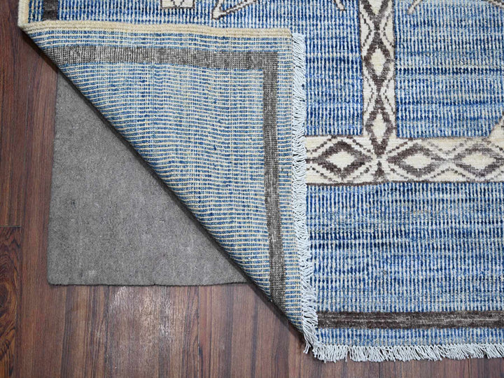 10'0" x 13'9" New Hand Knotted Blue Wool Rectangle Oriental Rug - MOA10288751