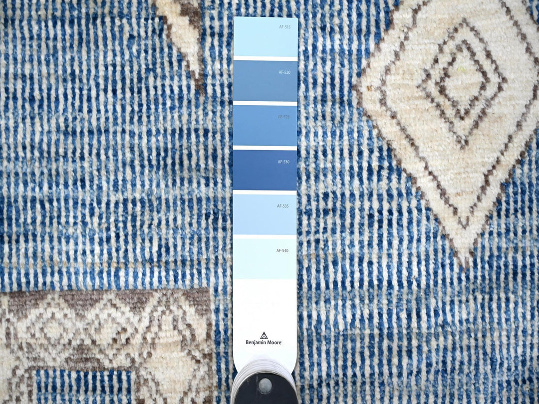 10'0" x 13'9" New Hand Knotted Blue Wool Rectangle Oriental Rug - MOA10288751