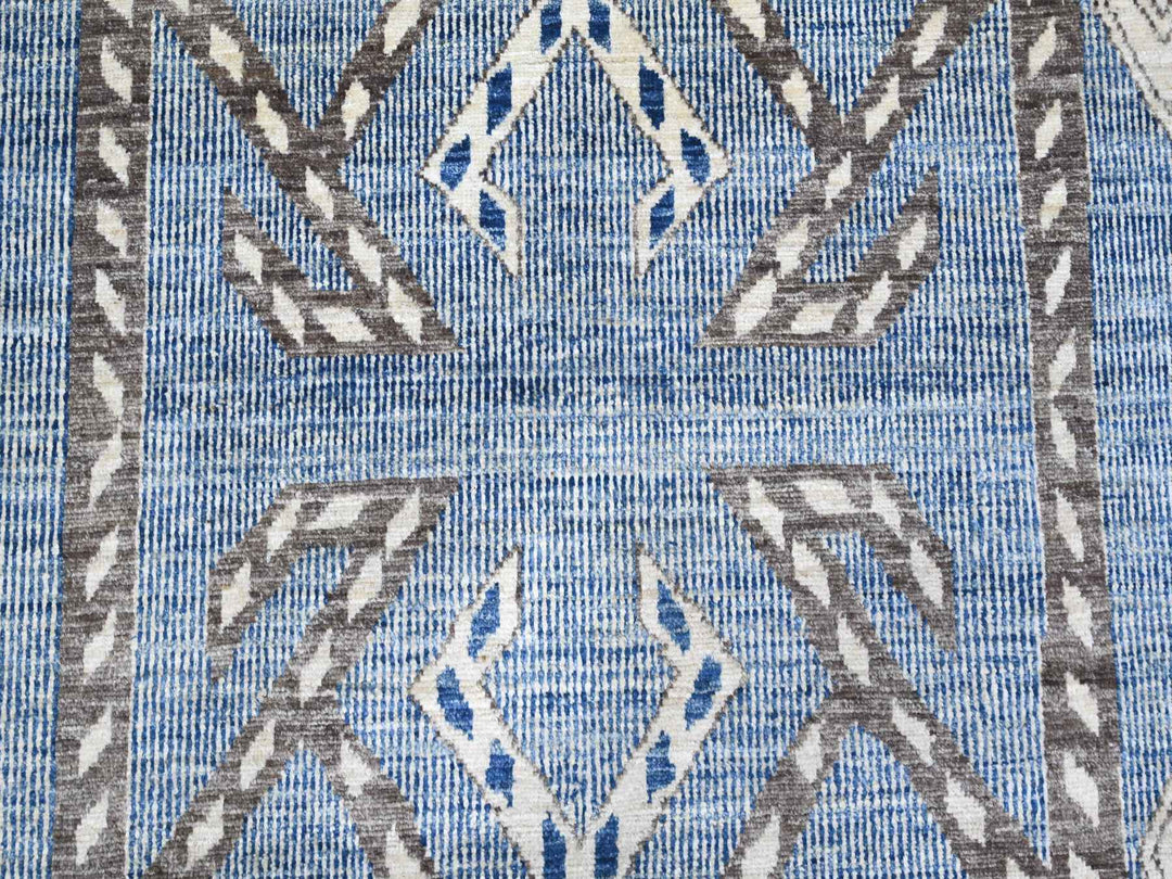 10'0" x 13'9" New Hand Knotted Blue Wool Rectangle Oriental Rug - MOA10288751