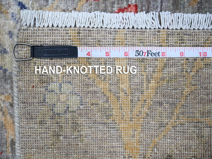 4'0" x 15'11" New Hand Knotted Grey Wool Runner Oriental Rug - MOA10288755