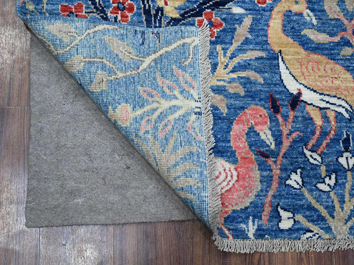 4'11" x 6'10" New Hand Knotted Blue Wool Rectangle Oriental Rug - MOA10288765