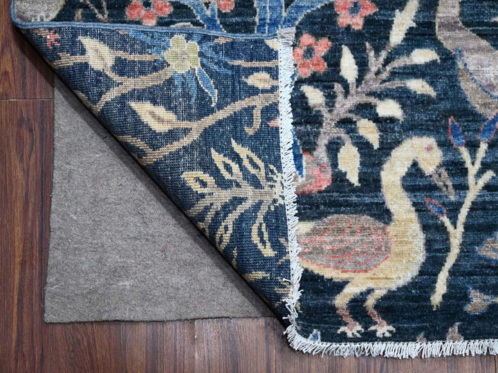 10'0" x 13'7" New Hand Knotted Blue Wool Rectangle Oriental Rug - MOA10288767