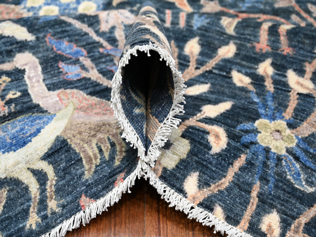10'0" x 13'7" New Hand Knotted Blue Wool Rectangle Oriental Rug - MOA10288767
