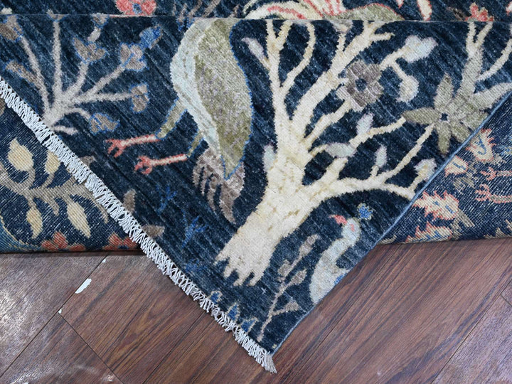 10'0" x 13'7" New Hand Knotted Blue Wool Rectangle Oriental Rug - MOA10288767