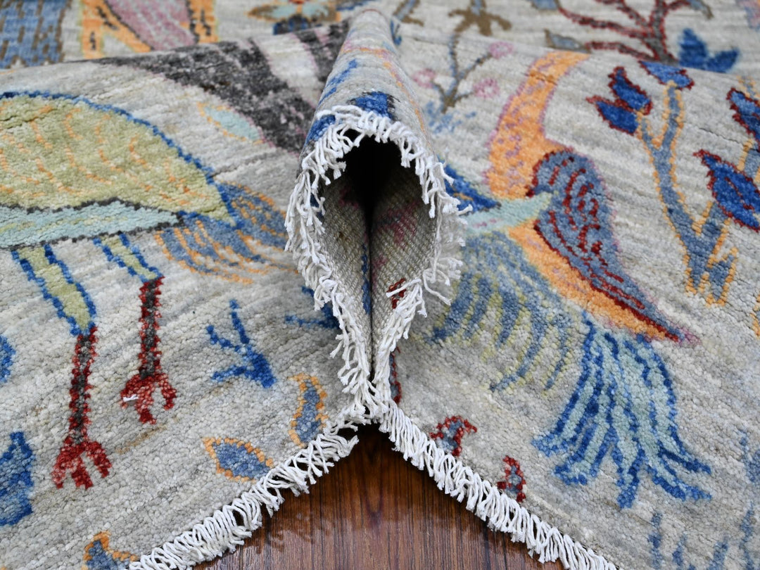 8'0" x 8'2" New Hand Knotted Grey Wool Square Oriental Rug - MOA10288769