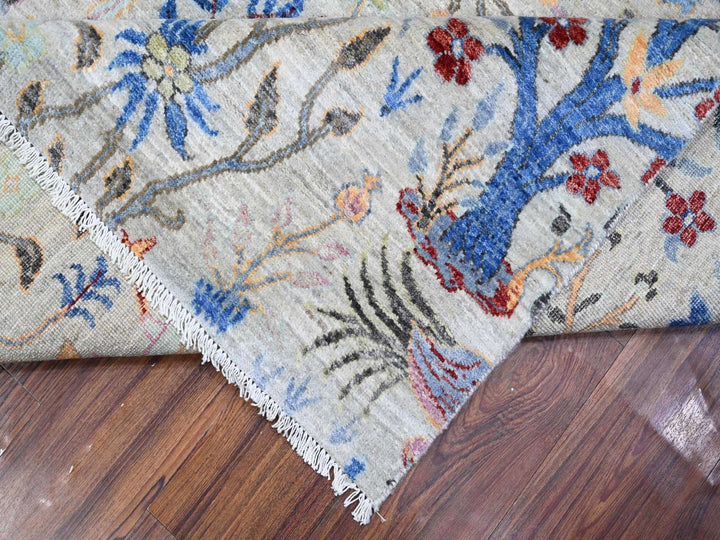 8'0" x 8'2" New Hand Knotted Grey Wool Square Oriental Rug - MOA10288769