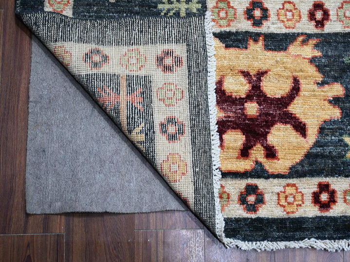 11'10" x 14'5" New Hand Knotted Black Wool Rectangle Oriental Rug - MOA10288774