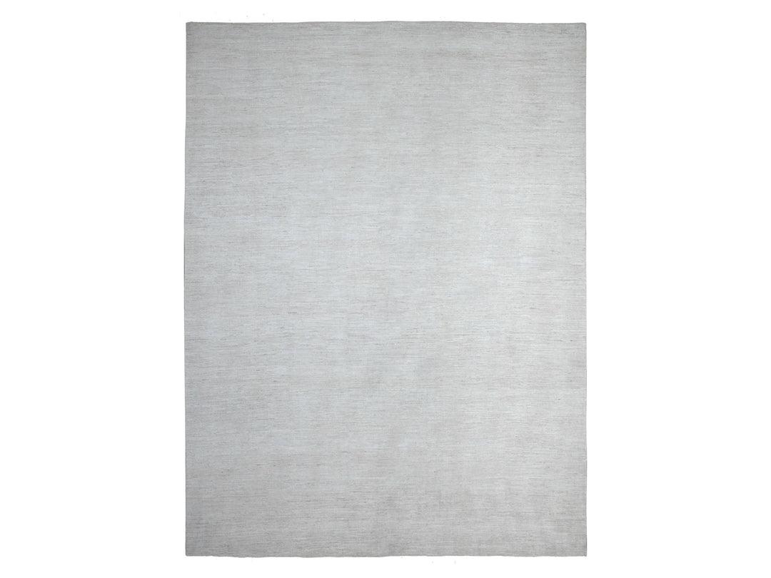 8'9" x 11'9" New Hand Knotted Ivory Wool Rectangle Oriental Rug - MOA10288776