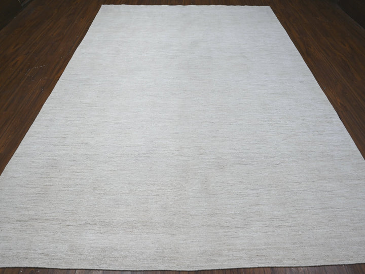 8'9" x 11'9" New Hand Knotted Ivory Wool Rectangle Oriental Rug - MOA10288776