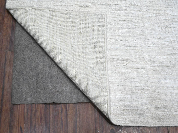 8'9" x 11'9" New Hand Knotted Ivory Wool Rectangle Oriental Rug - MOA10288776