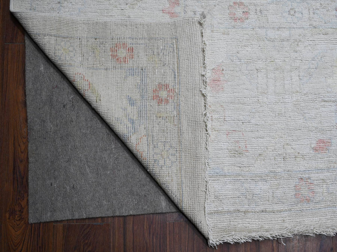 12'2" x 17'11" New Hand Knotted Grey Wool Rectangle Oriental Rug - MOA10288777