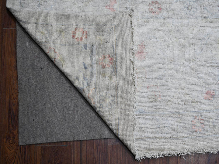 12'2" x 17'11" New Hand Knotted Grey Wool Rectangle Oriental Rug - MOA10288777