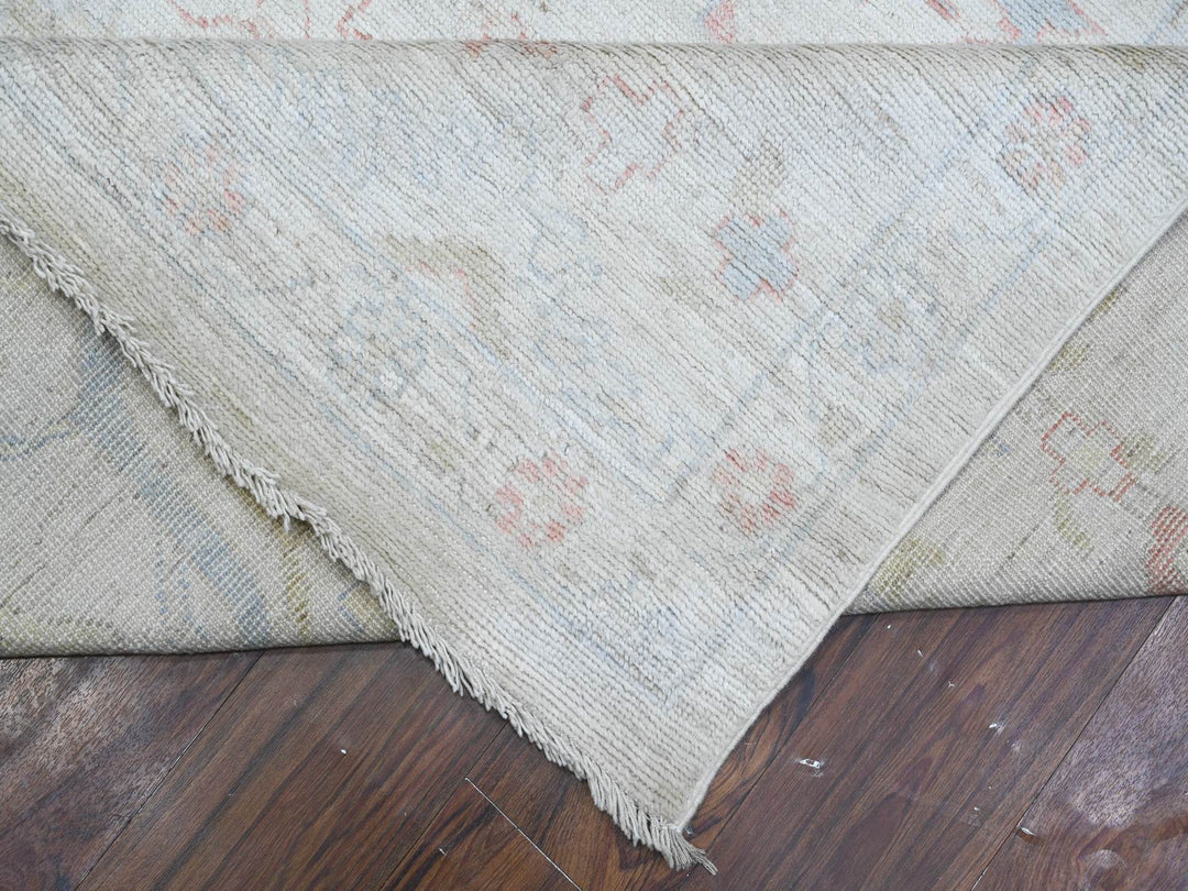 12'2" x 17'11" New Hand Knotted Grey Wool Rectangle Oriental Rug - MOA10288777