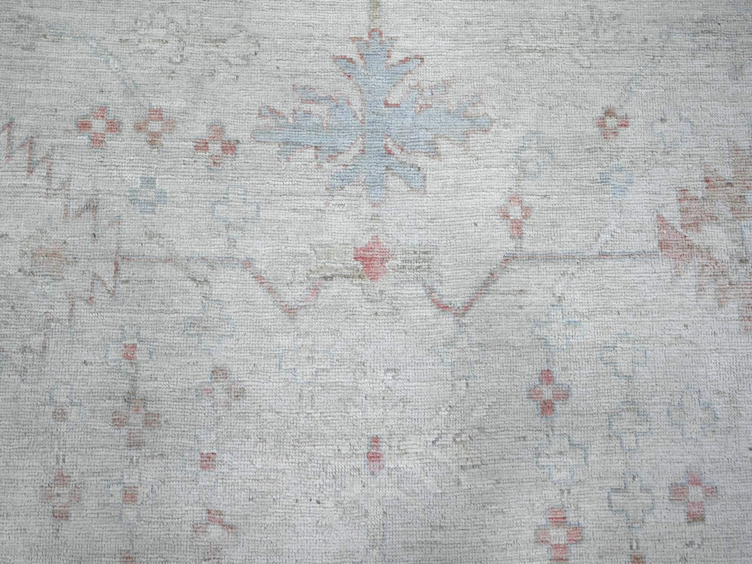 12'2" x 17'11" New Hand Knotted Grey Wool Rectangle Oriental Rug - MOA10288777