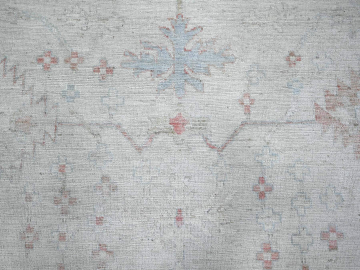 12'2" x 17'11" New Hand Knotted Grey Wool Rectangle Oriental Rug - MOA10288777