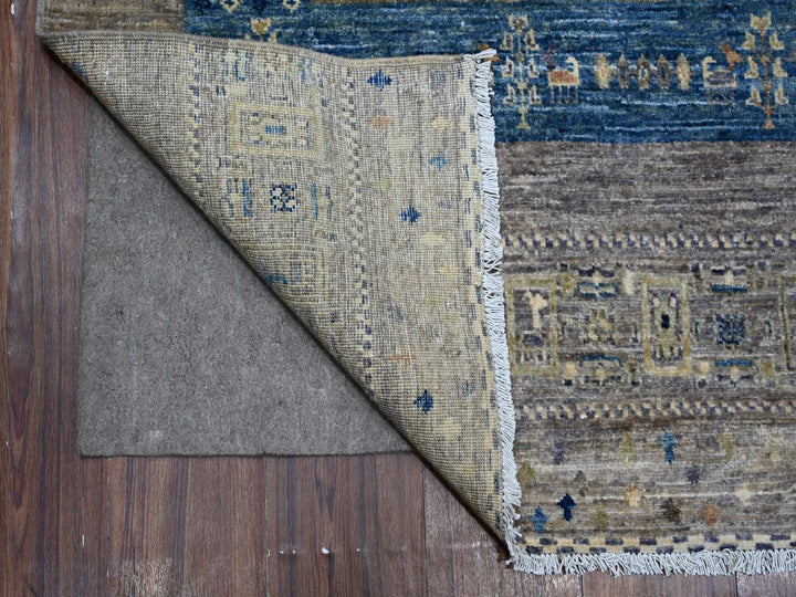 7'10" x 9'9" New Hand Knotted Grey Wool Rectangle Oriental Rug - MOA10288788