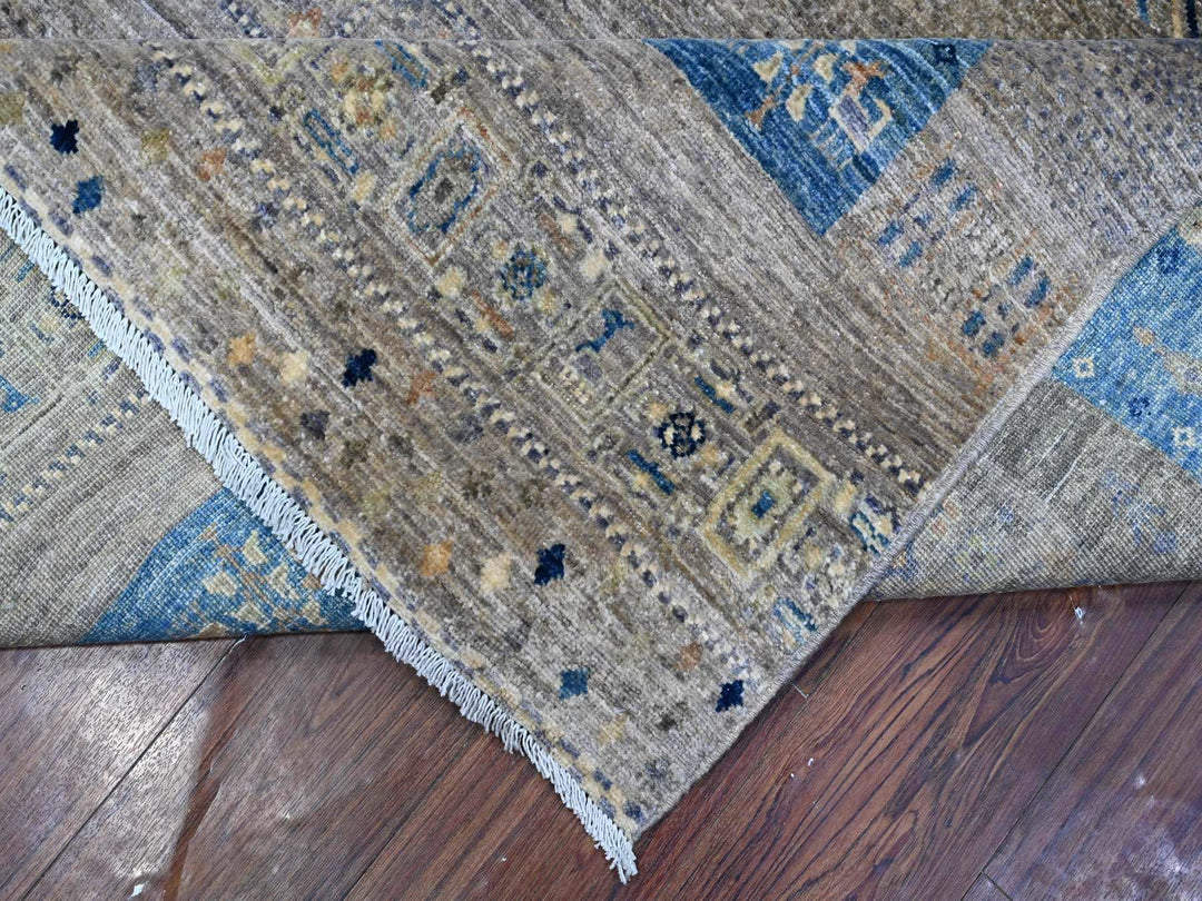 7'10" x 9'9" New Hand Knotted Grey Wool Rectangle Oriental Rug - MOA10288788