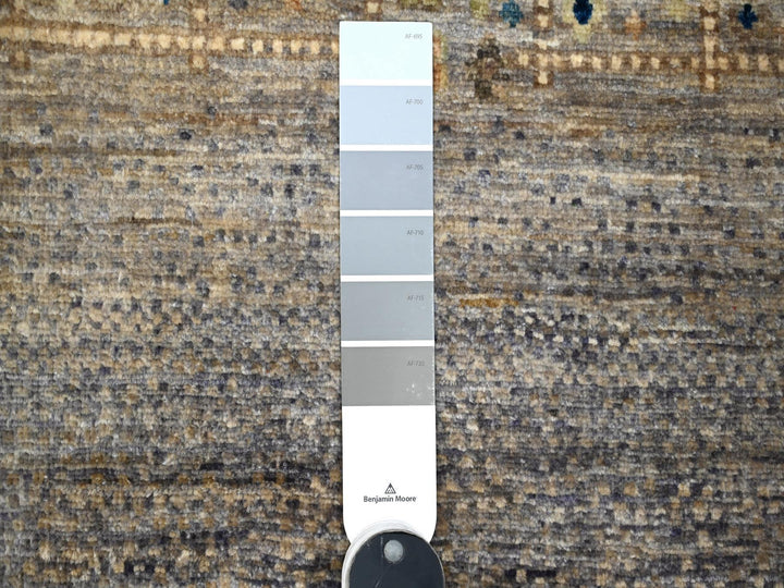 7'10" x 9'9" New Hand Knotted Grey Wool Rectangle Oriental Rug - MOA10288788