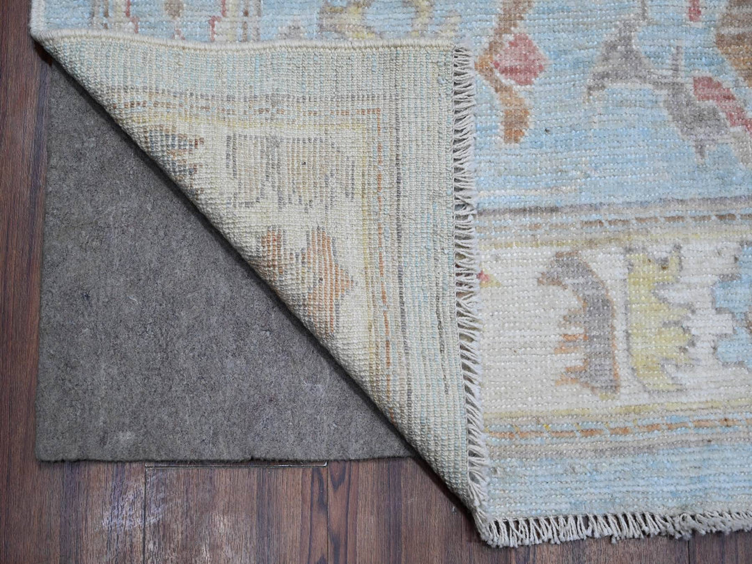 9'0" x 12'6" New Hand Knotted Blue Wool Rectangle Oriental Rug - MOA10288794