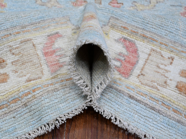 9'0" x 12'6" New Hand Knotted Blue Wool Rectangle Oriental Rug - MOA10288794