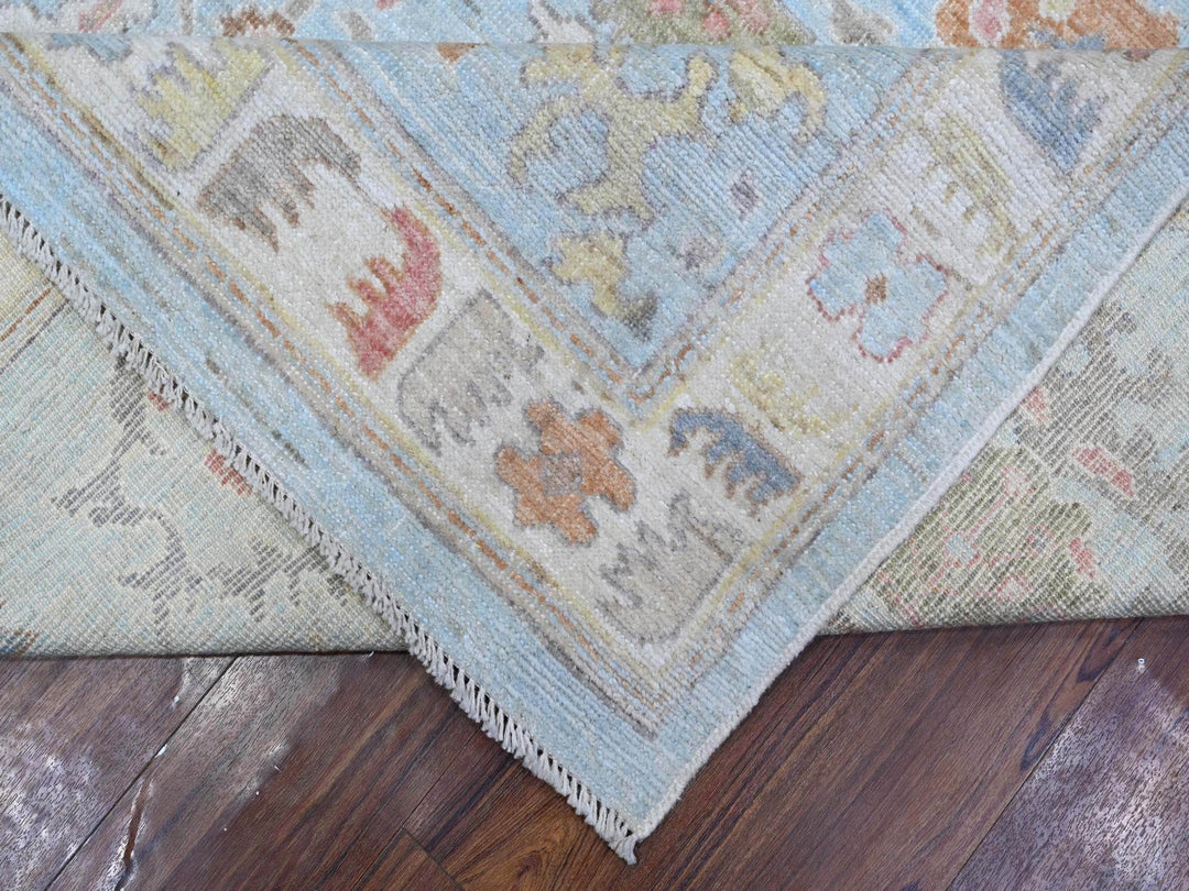 9'0" x 12'6" New Hand Knotted Blue Wool Rectangle Oriental Rug - MOA10288794