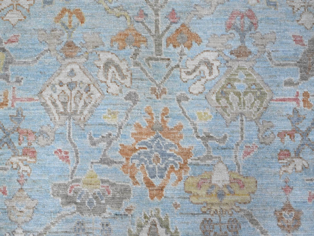 9'0" x 12'6" New Hand Knotted Blue Wool Rectangle Oriental Rug - MOA10288794