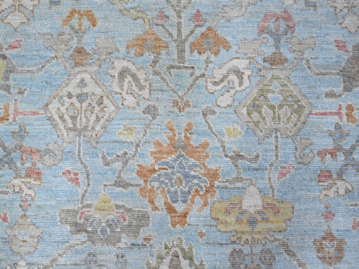 9'0" x 12'6" New Hand Knotted Blue Wool Rectangle Oriental Rug - MOA10288794