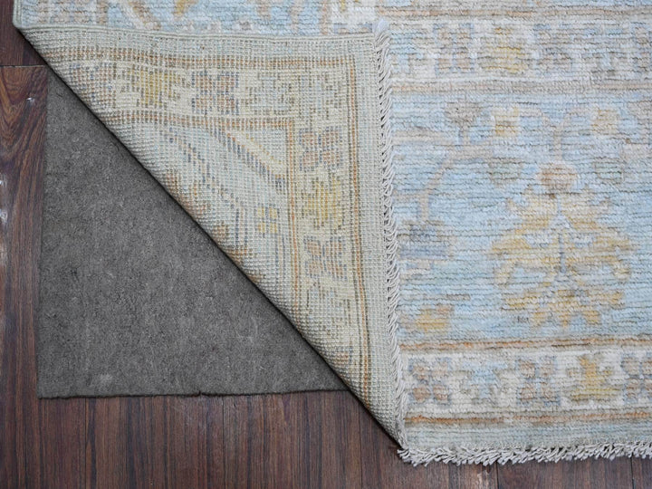 7'10" x 9'9" New Hand Knotted Blue Wool Rectangle Oriental Rug - MOA10288796