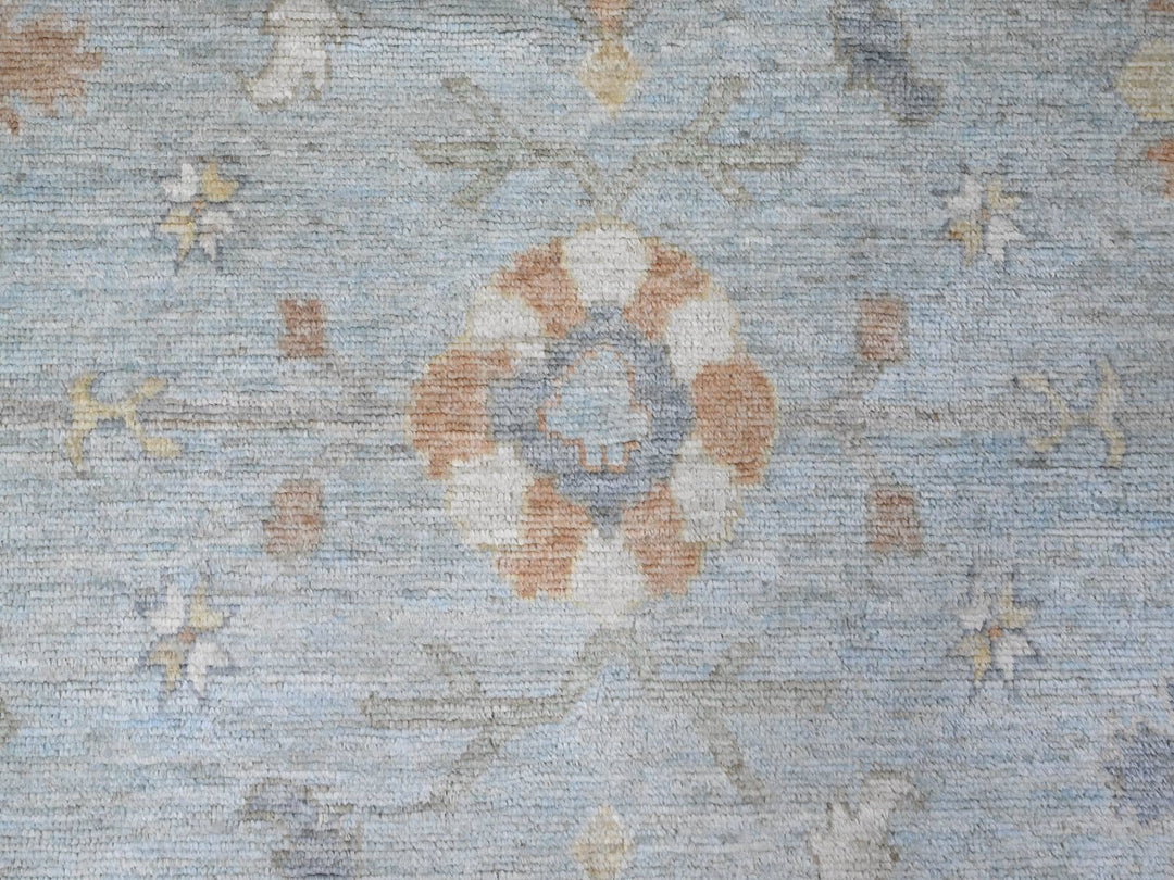 7'10" x 9'9" New Hand Knotted Blue Wool Rectangle Oriental Rug - MOA10288796
