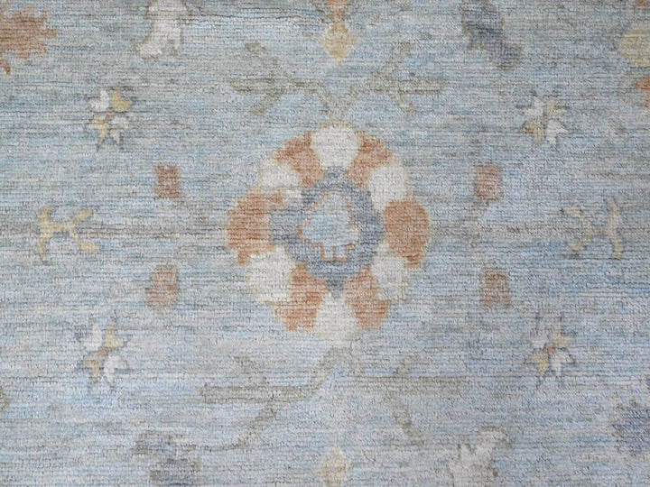 7'10" x 9'9" New Hand Knotted Blue Wool Rectangle Oriental Rug - MOA10288796