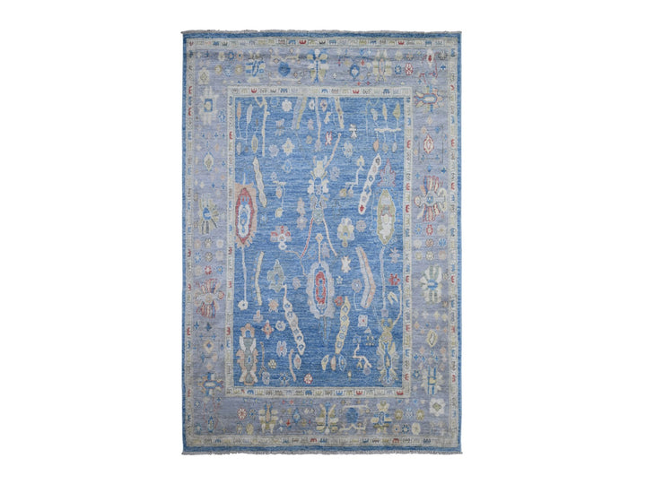 5'9" x 8'10" New Hand Knotted Blue Wool Rectangle Oriental Rug - MOA10288799