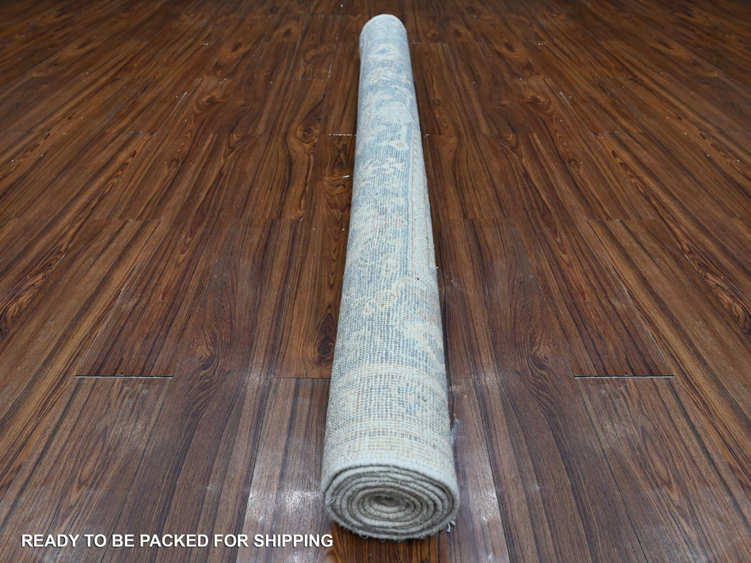 6'1" x 9'4" New Hand Knotted Grey Wool Rectangle Oriental Rug - MOA10288800