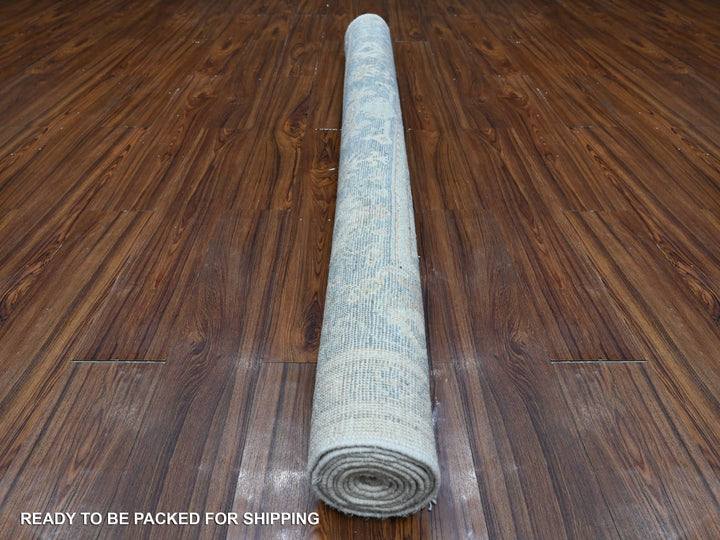 6'1" x 9'4" New Hand Knotted Grey Wool Rectangle Oriental Rug - MOA10288800