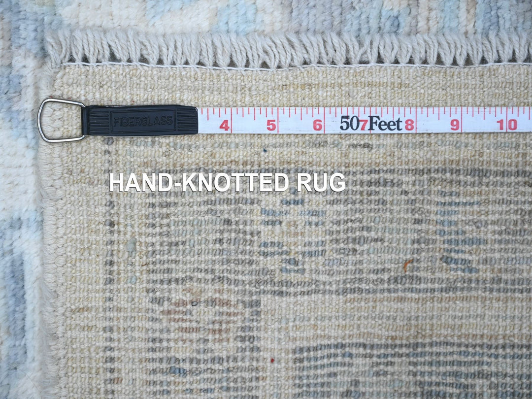 6'1" x 9'4" New Hand Knotted Grey Wool Rectangle Oriental Rug - MOA10288800