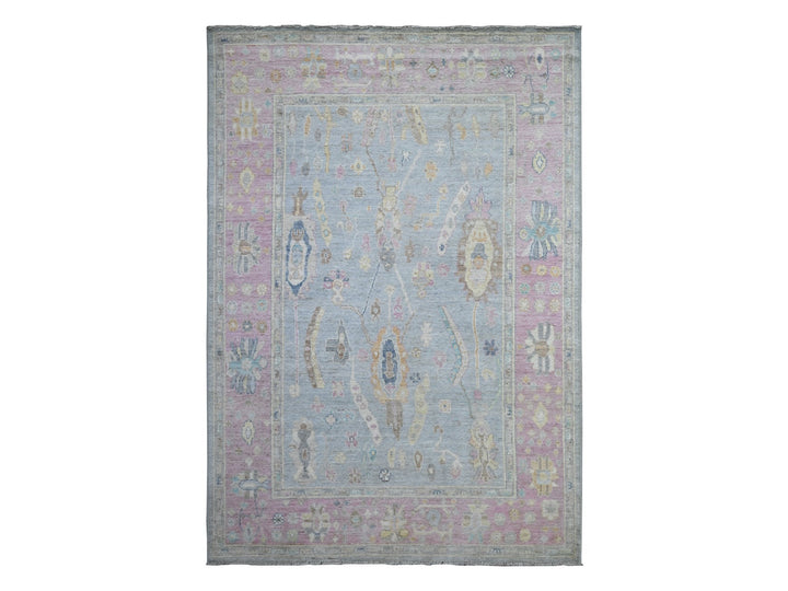 6'4" x 9'2" New Hand Knotted Blue Wool Rectangle Oriental Rug - MOA10288803