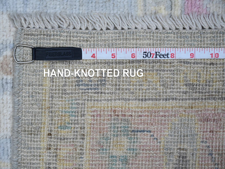 6'4" x 9'2" New Hand Knotted Blue Wool Rectangle Oriental Rug - MOA10288803