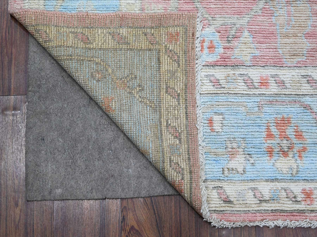 6'0" x 8'10" New Hand Knotted Pink Wool Rectangle Oriental Rug - MOA10288805