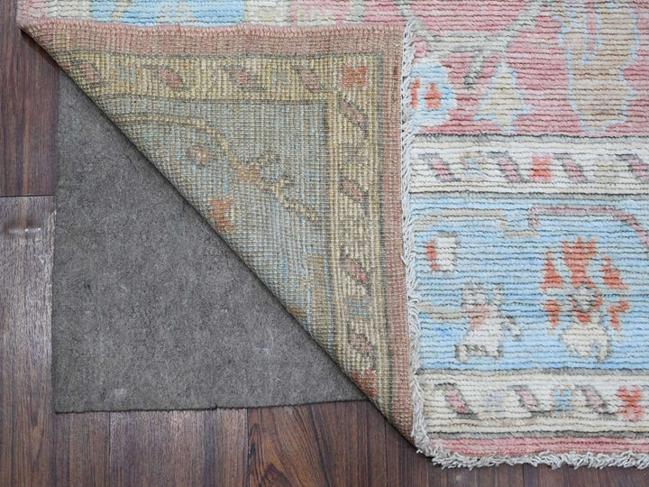 6'0" x 8'10" New Hand Knotted Pink Wool Rectangle Oriental Rug - MOA10288805