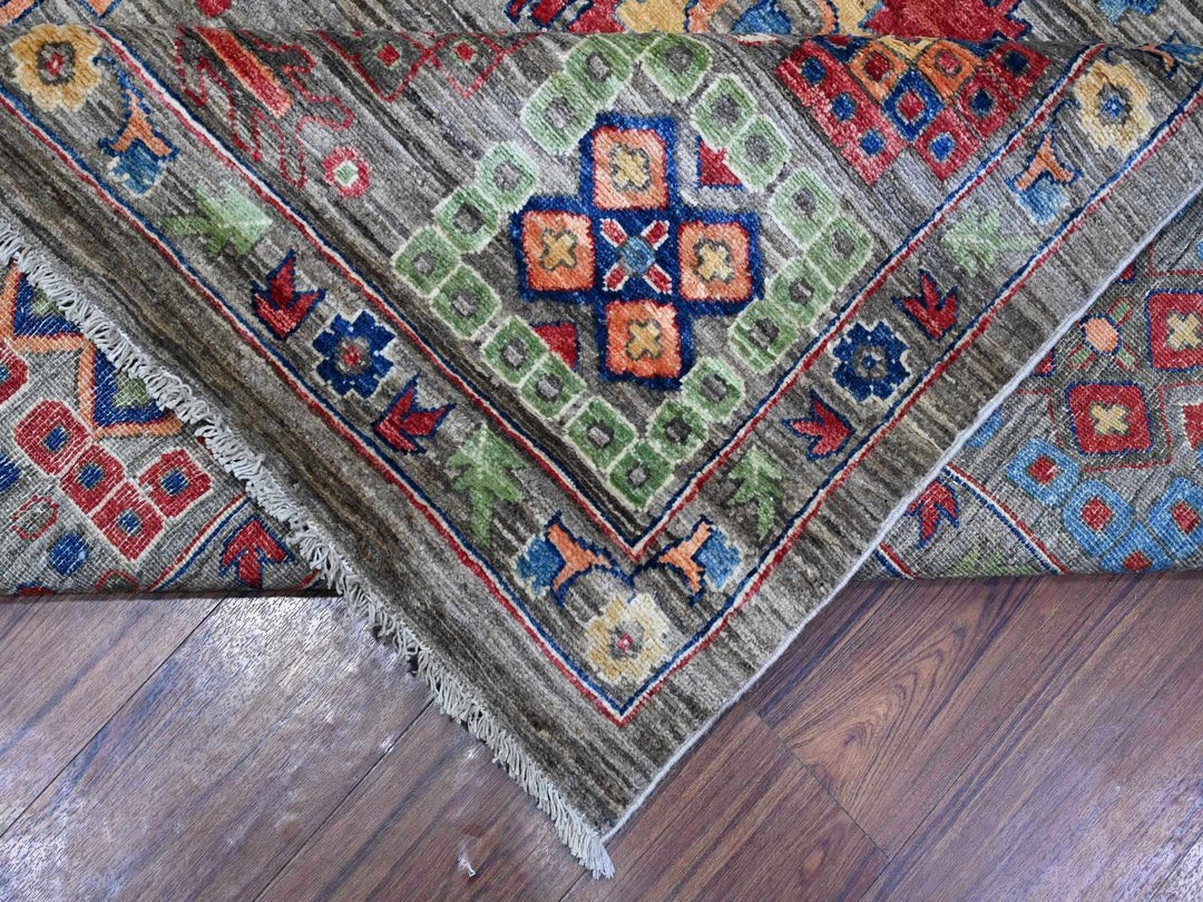 9'11" x 14'0" New Hand Knotted Grey Wool Rectangle Oriental Rug - MOA10288813