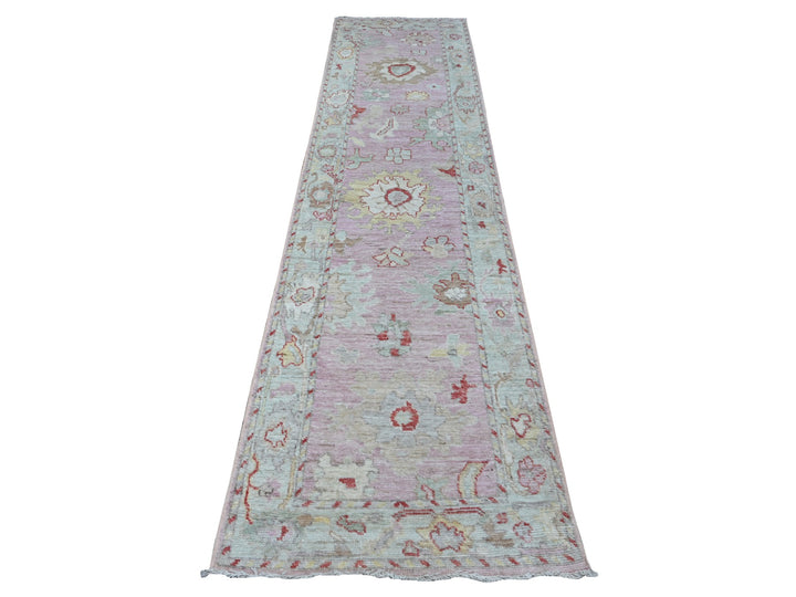 2'10" x 11'6" New Hand Knotted Pink Wool Runner Oriental Rug - MOA10288821