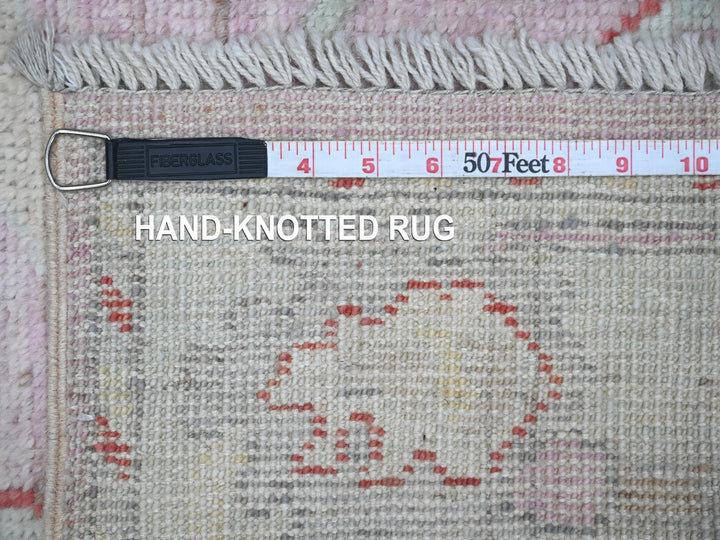 2'10" x 11'6" New Hand Knotted Pink Wool Runner Oriental Rug - MOA10288821