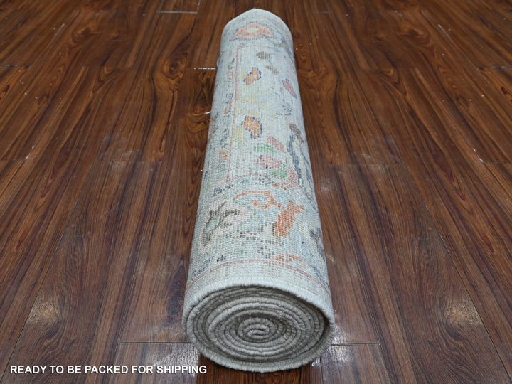2'11" x 16'4" New Hand Knotted Blue Wool Runner Oriental Rug - MOA10288824