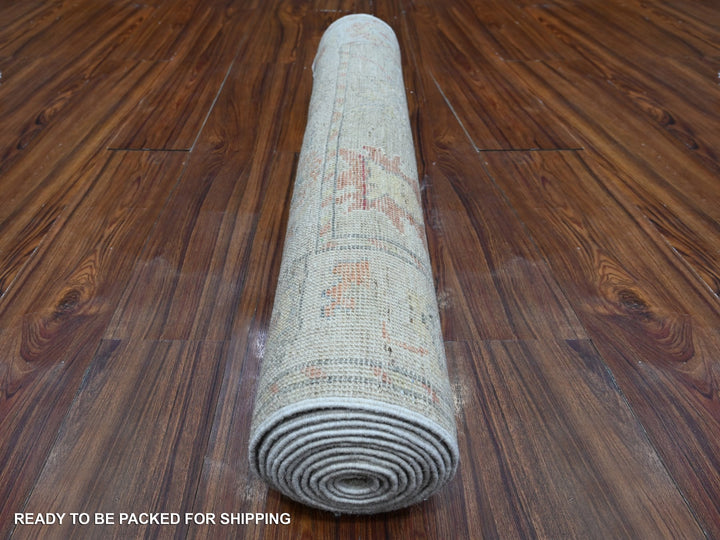 3'1" x 11'8" New Hand Knotted Green Wool Runner Oriental Rug - MOA10288827